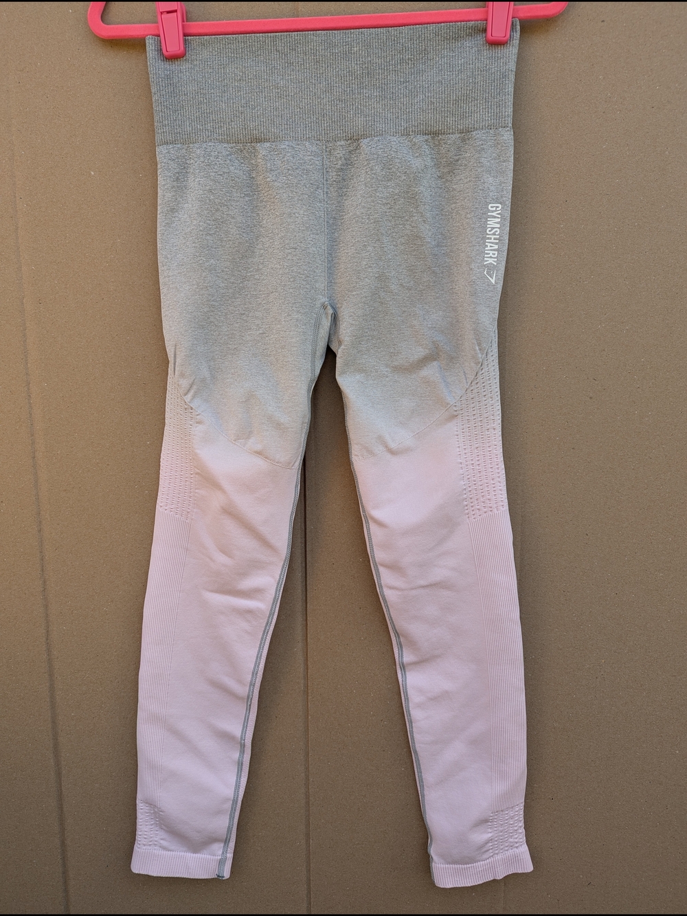 Gymshark Adapt Ombre Seamless Leggings Grey Pink Large Women's Gym Yoga Active